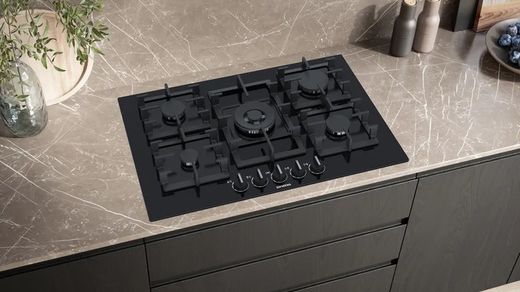 Placa de cocina EP7A6QB90 Placa de gas Siemens Negro