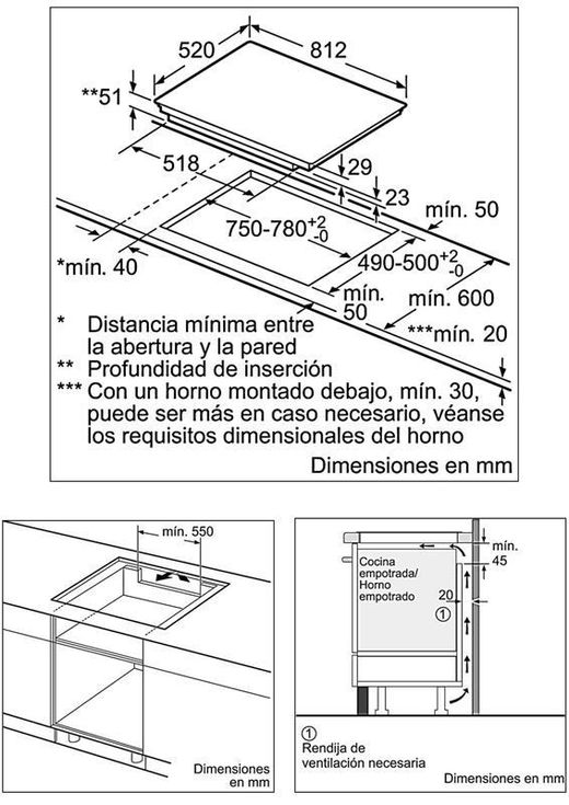 Placa de cocina SIEMENS EX875KYW1E IQ700 80 cm con perfiles