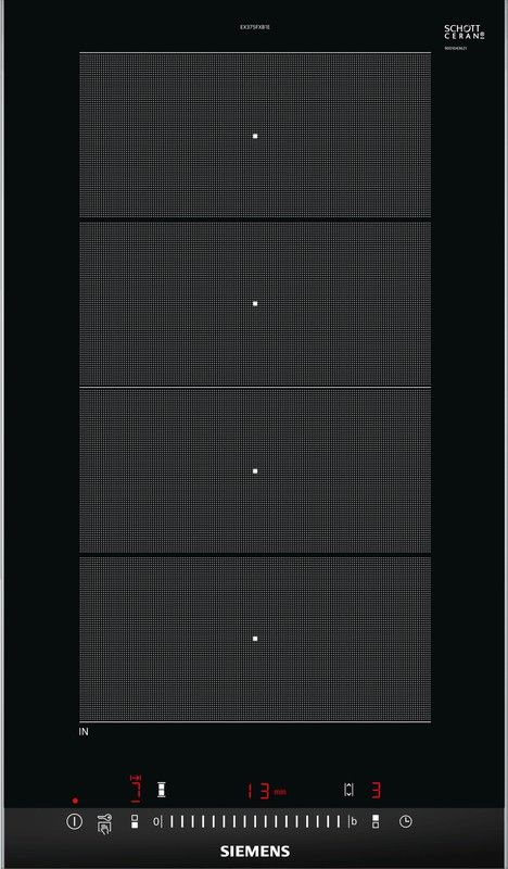 Placa de cocina modular EX375FXB1E, Placa dominó, induccion Siemens negro