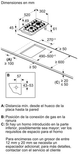 Placa de gas Domino SIEMENS ER3A6BI40 IQ700 30cm - ¡¡OFERTA SOLO RECOGIDA EN TIENDA DE IRUN!!