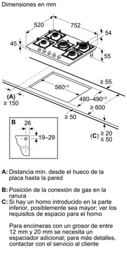 Placa de gas SIEMENS EP7A6QI40 IQ500 75cm - ¡¡OFERTA SOLO RECOGIDA EN TIENDA DE IRUN!!