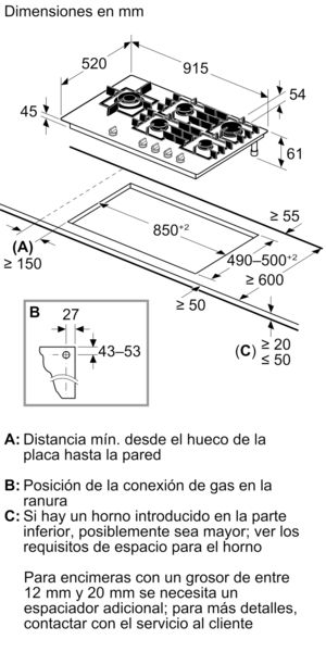 Placa de gas SIEMENS ER9A6SH40 IQ700 90cm - ¡¡OFERTA SOLO RECOGIDA EN TIENDA DE IRUN!!