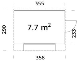 Quiosco de madera PALMAKO KIRA 7,7 m2 EL16-3623 109668