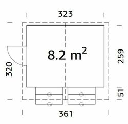 Quiosco de madera Palmako stella 8.2 m2 323 x 259 cm eld16-3226