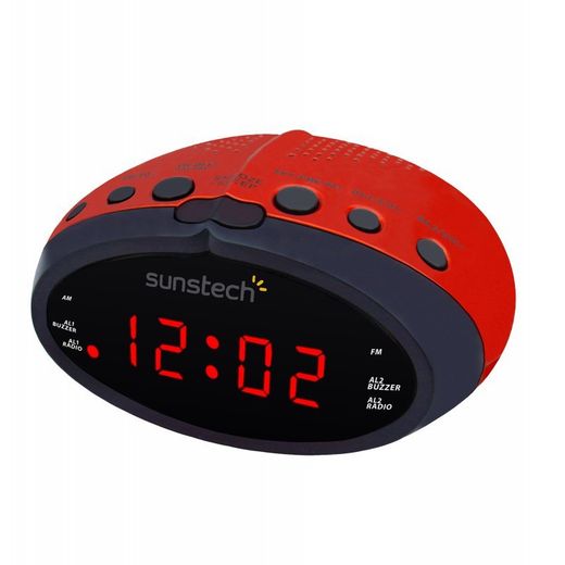 Radio-réveil rouge SUNSTECH FRD16