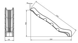 Rampa Tobogan alt 1.5m MASGAMES OPTIMA uso comercial Horeca MA604750