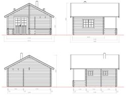 Sauna leila 1 Palmako 33 m2 madera maciza 70 mm