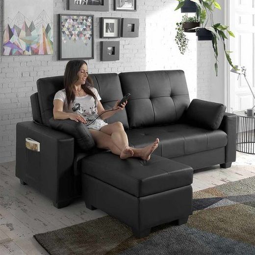 Canapé-lit avec massage + pouf BELLAGIO ECO-8220