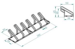 Soporte 6 bicicletas 210 x 55 cm 13069