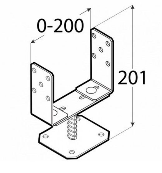 Support surélevé pour pergola en bois 70 A 140 mm