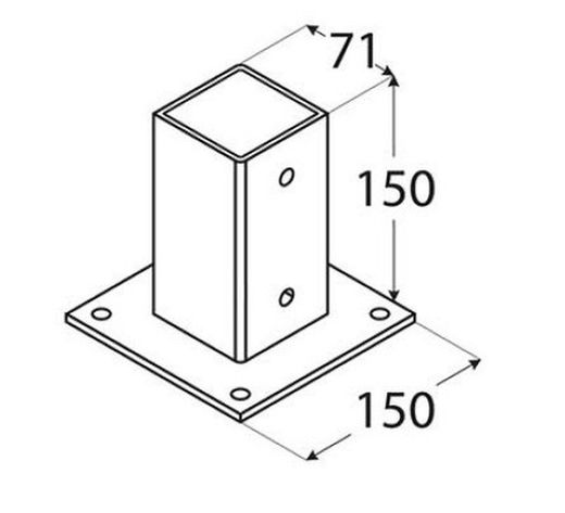 Suporte de placa para pérgula de madeira poste 70 x 70 mm