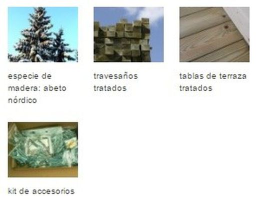 Terraço Palmako para casas de madeira 500 x 120 cm 103276