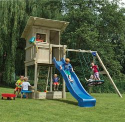 Parque infantil MASGAMES BEACH HUT L con columpio doble MA811301