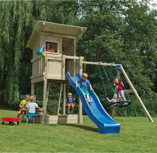 Parque infantil MASGAMES BEACH HUT L con columpio doble MA811301