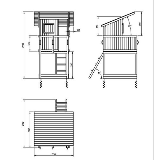 Parque infantil MASGAMES BEACH HUT L con columpio doble MA811301