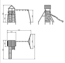 Torre BELVEDERE XL con columpio doble MA821401