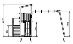 Parque infantil MASGAMES CASCADE L con columpio doble + tobogan  MA811501