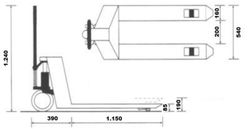 Transpalette 4000 kg clous 1150 x 540 10062